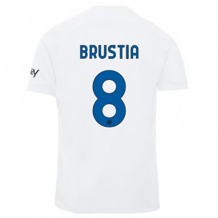 Kandiny Herren Martina Brustia #8 Weiß Auswärtstrikot Trikot 2023/24 T-Shirt