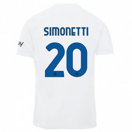 Kandiny Herren Flaminia Simonetti #20 Weiß Auswärtstrikot Trikot 2023/24 T-Shirt