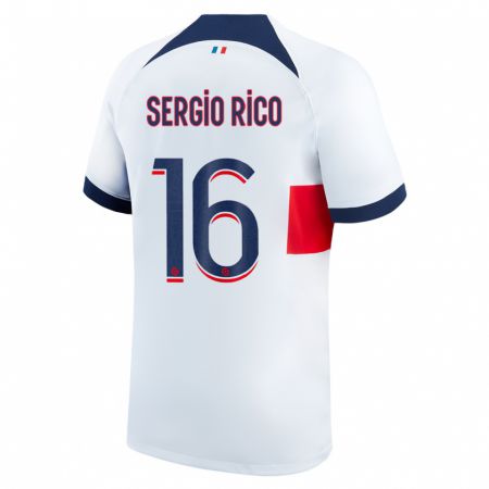 Kandiny Herren Sergio Rico #16 Weiß Auswärtstrikot Trikot 2023/24 T-Shirt