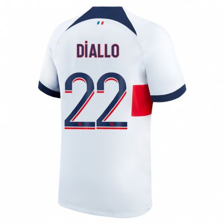 Kandiny Herren Abdou Diallo #22 Weiß Auswärtstrikot Trikot 2023/24 T-Shirt