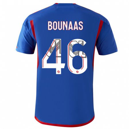 Kandiny Herren Idris Bounaas #46 Blau Rot Auswärtstrikot Trikot 2023/24 T-Shirt