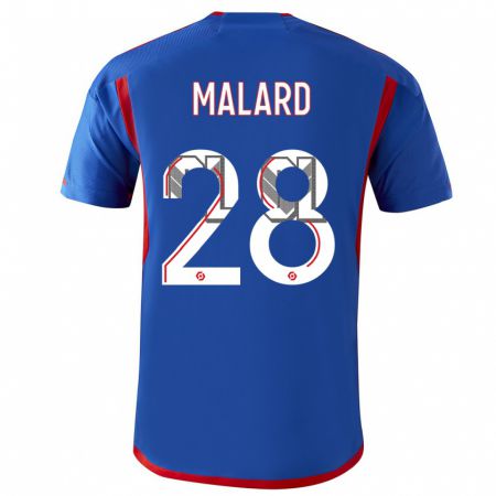 Kandiny Herren Melvine Malard #28 Blau Rot Auswärtstrikot Trikot 2023/24 T-Shirt