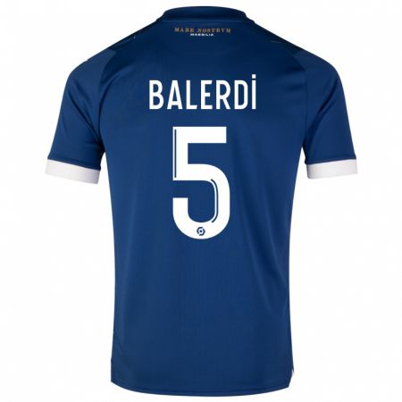 Kandiny Herren Leonardo Balerdi #5 Dunkelblau Auswärtstrikot Trikot 2023/24 T-Shirt