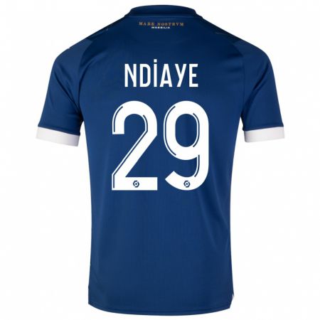 Kandiny Herren Iliman Ndiaye #29 Dunkelblau Auswärtstrikot Trikot 2023/24 T-Shirt
