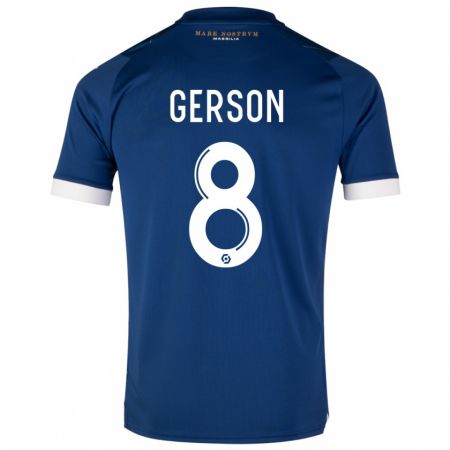 Kandiny Herren Gerson #8 Dunkelblau Auswärtstrikot Trikot 2023/24 T-Shirt
