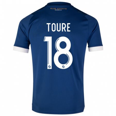 Kandiny Herren Isaak Toure #18 Dunkelblau Auswärtstrikot Trikot 2023/24 T-Shirt