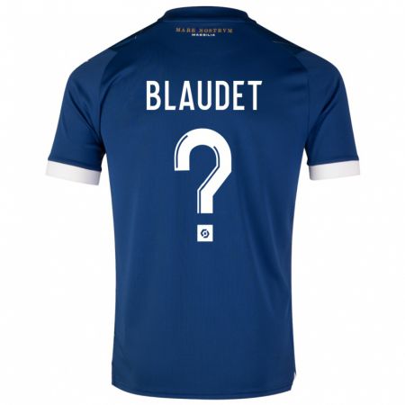 Kandiny Herren David Blaudet #0 Dunkelblau Auswärtstrikot Trikot 2023/24 T-Shirt