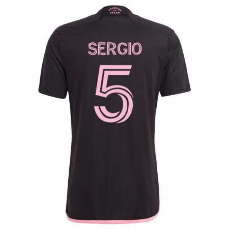 Kandiny Herren Sergio Busquets #5 Schwarz Auswärtstrikot Trikot 2023/24 T-Shirt