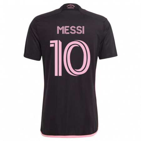 Kandiny Herren Lionel Messi #10 Schwarz Auswärtstrikot Trikot 2023/24 T-Shirt