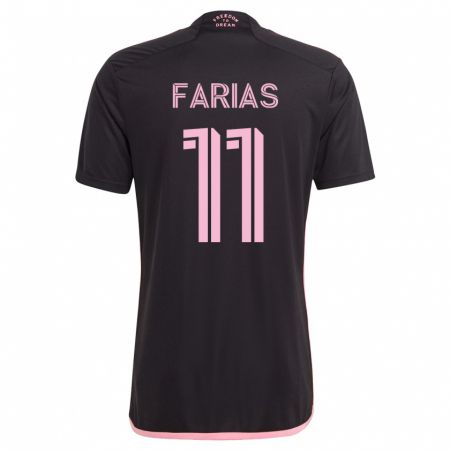 Kandiny Herren Facundo Farías #11 Schwarz Auswärtstrikot Trikot 2023/24 T-Shirt