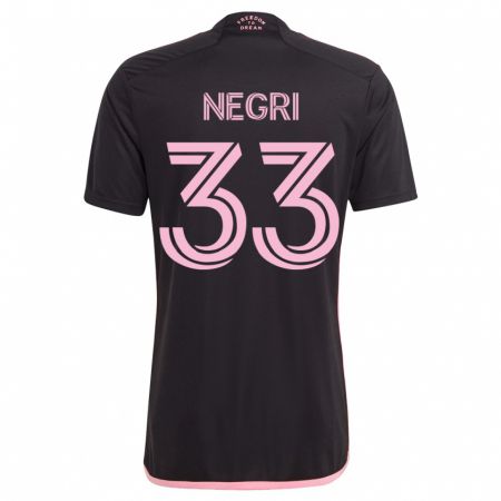 Kandiny Herren Franco Negri #33 Schwarz Auswärtstrikot Trikot 2023/24 T-Shirt