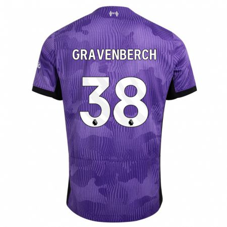 Kandiny Herren Ryan Gravenberch #38 Lila Ausweichtrikot Trikot 2023/24 T-Shirt