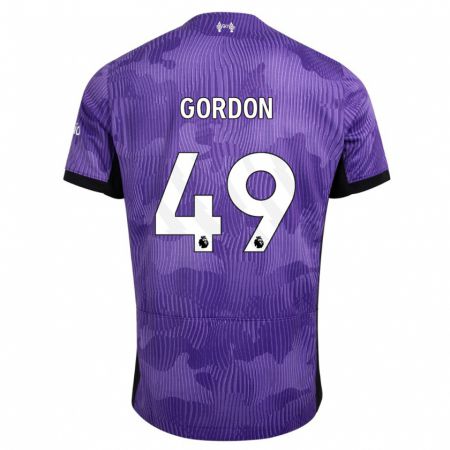 Kandiny Herren Kaide Gordon #49 Lila Ausweichtrikot Trikot 2023/24 T-Shirt