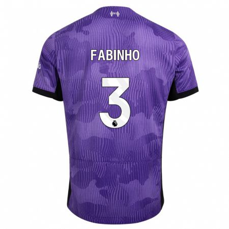 Kandiny Herren Fabinho #3 Lila Ausweichtrikot Trikot 2023/24 T-Shirt