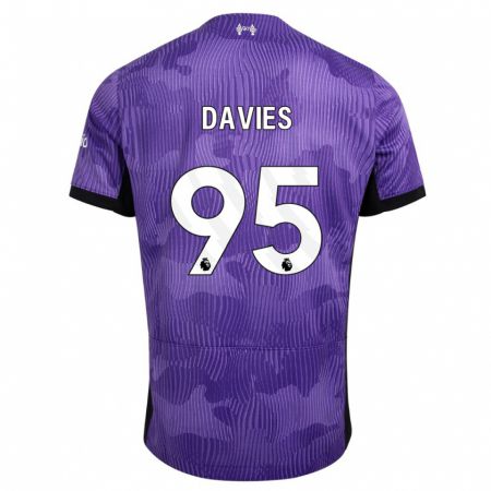Kandiny Herren Harvey Davies #95 Lila Ausweichtrikot Trikot 2023/24 T-Shirt