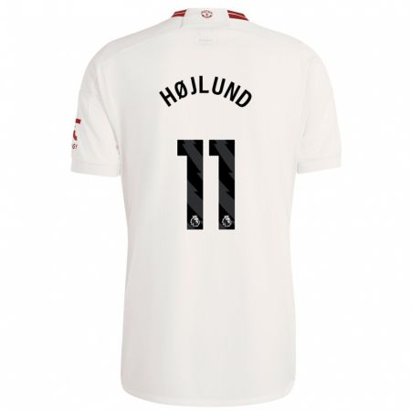 Kandiny Herren Rasmus Højlund #11 Weiß Ausweichtrikot Trikot 2023/24 T-Shirt