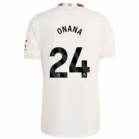 Kandiny Herren André Onana #24 Weiß Ausweichtrikot Trikot 2023/24 T-Shirt
