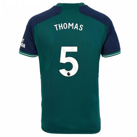 Kandiny Herren Thomas Partey #5 Grün Ausweichtrikot Trikot 2023/24 T-Shirt