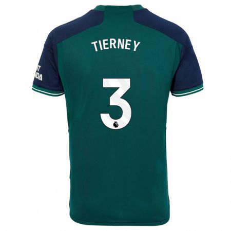 Kandiny Herren Kieran Tierney #3 Grün Ausweichtrikot Trikot 2023/24 T-Shirt