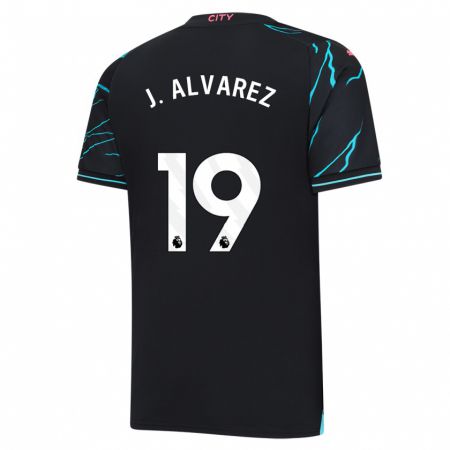 Kandiny Herren Julián Álvarez #19 Dunkelblau Ausweichtrikot Trikot 2023/24 T-Shirt