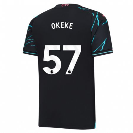 Kandiny Herren Michael Okeke #57 Dunkelblau Ausweichtrikot Trikot 2023/24 T-Shirt