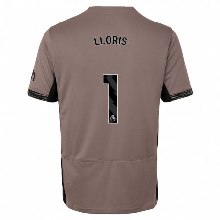 Kandiny Herren Hugo Lloris #1 Dunkelbeige Ausweichtrikot Trikot 2023/24 T-Shirt