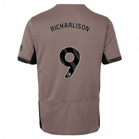 Kandiny Herren Richarlison #9 Dunkelbeige Ausweichtrikot Trikot 2023/24 T-Shirt