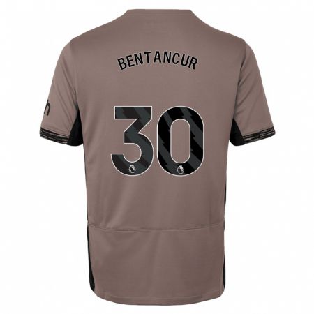 Kandiny Herren Rodrigo Bentancur #30 Dunkelbeige Ausweichtrikot Trikot 2023/24 T-Shirt