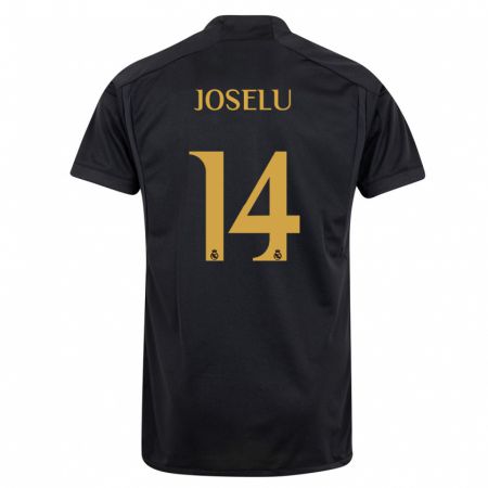 Kandiny Herren Joselu #14 Schwarz Ausweichtrikot Trikot 2023/24 T-Shirt