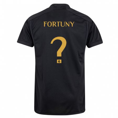 Kandiny Herren Pol Fortuny #0 Schwarz Ausweichtrikot Trikot 2023/24 T-Shirt