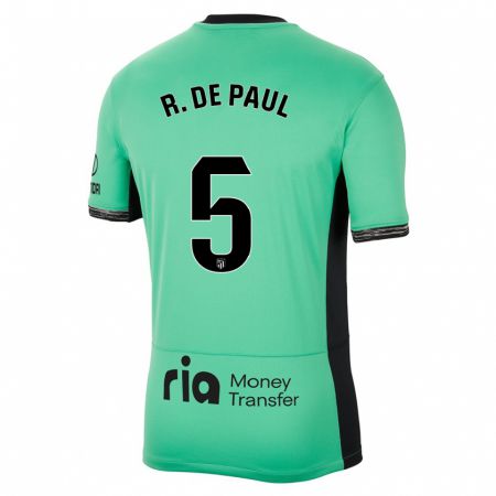Kandiny Herren Rodrigo De Paul #5 Frühlingsgrün Ausweichtrikot Trikot 2023/24 T-Shirt