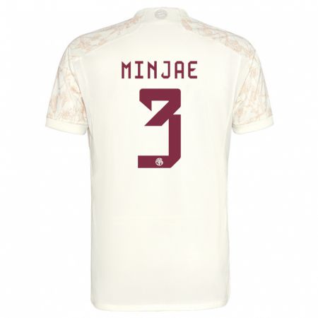Kandiny Herren Min-Jae Kim #3 Cremefarben Ausweichtrikot Trikot 2023/24 T-Shirt
