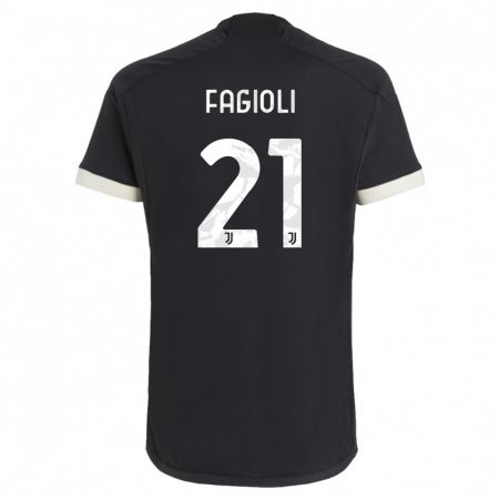 Kandiny Herren Nicolò Fagioli #21 Schwarz Ausweichtrikot Trikot 2023/24 T-Shirt