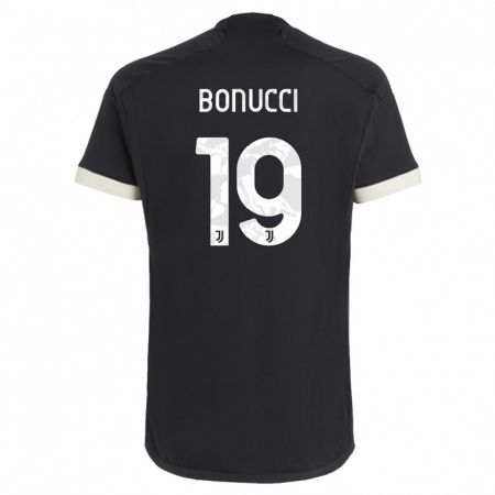 Kandiny Herren Leonardo Bonucci #19 Schwarz Ausweichtrikot Trikot 2023/24 T-Shirt