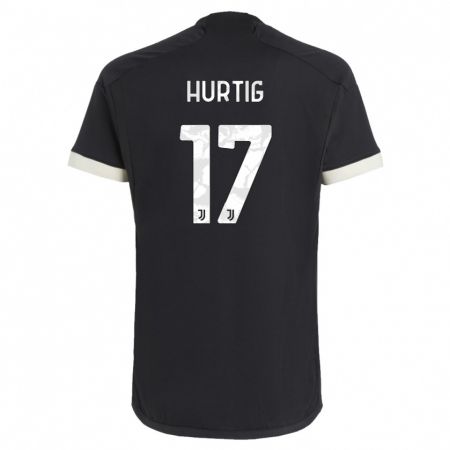 Kandiny Herren Lina Hurtig #17 Schwarz Ausweichtrikot Trikot 2023/24 T-Shirt