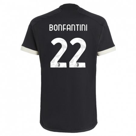 Kandiny Herren Agnese Bonfantini #22 Schwarz Ausweichtrikot Trikot 2023/24 T-Shirt