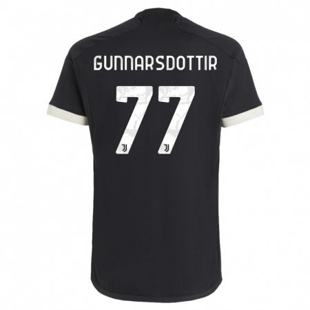 Kandiny Herren Sara Bjork Gunnarsdottir #77 Schwarz Ausweichtrikot Trikot 2023/24 T-Shirt