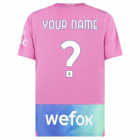 Kandiny Herren Ihren Namen #0 Pink Lila Ausweichtrikot Trikot 2023/24 T-Shirt