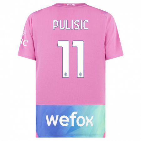 Kandiny Herren Christian Pulisic #11 Pink Lila Ausweichtrikot Trikot 2023/24 T-Shirt