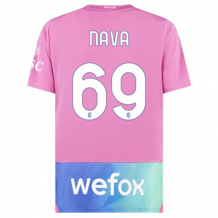 Kandiny Herren Lapo Nava #69 Pink Lila Ausweichtrikot Trikot 2023/24 T-Shirt