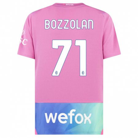 Kandiny Herren Andrea Bozzolan #71 Pink Lila Ausweichtrikot Trikot 2023/24 T-Shirt