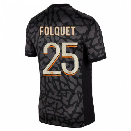 Kandiny Herren Magnaba Folquet #25 Schwarz Ausweichtrikot Trikot 2023/24 T-Shirt