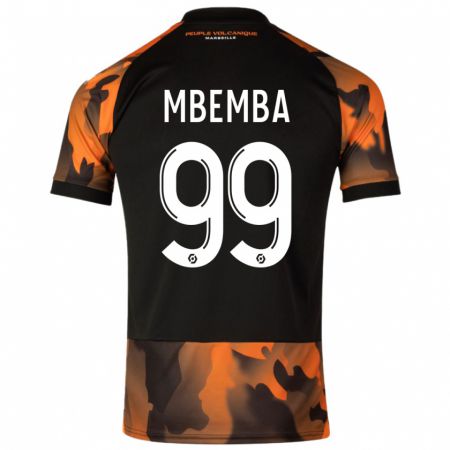 Kandiny Herren Chancel Mbemba #99 Schwarzorange Ausweichtrikot Trikot 2023/24 T-Shirt