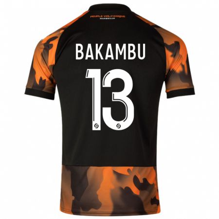 Kandiny Herren Cedric Bakambu #13 Schwarzorange Ausweichtrikot Trikot 2023/24 T-Shirt