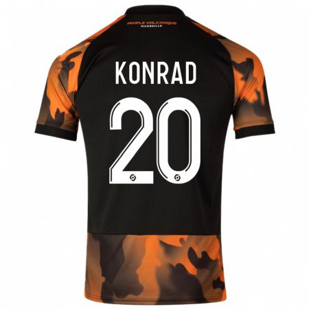 Kandiny Herren Konrad De La Fuente #20 Schwarzorange Ausweichtrikot Trikot 2023/24 T-Shirt