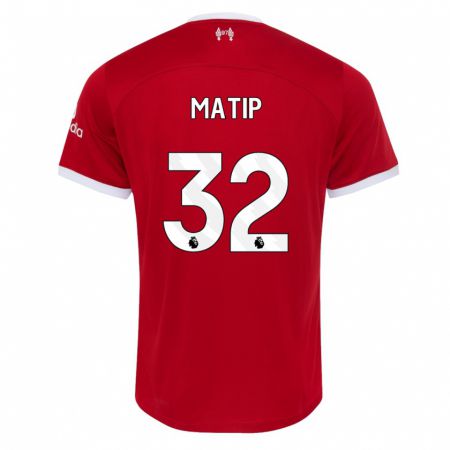 Kandiny Damen Joel Matip #32 Rot Heimtrikot Trikot 2023/24 T-Shirt