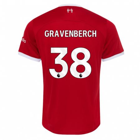 Kandiny Damen Ryan Gravenberch #38 Rot Heimtrikot Trikot 2023/24 T-Shirt