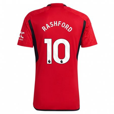 Kandiny Damen Marcus Rashford #10 Rot Heimtrikot Trikot 2023/24 T-Shirt