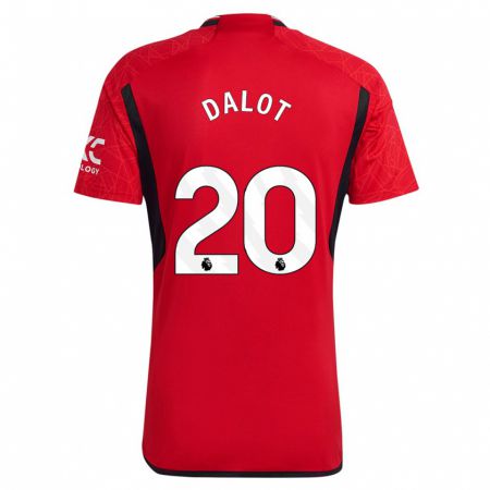 Kandiny Damen Diogo Dalot #20 Rot Heimtrikot Trikot 2023/24 T-Shirt