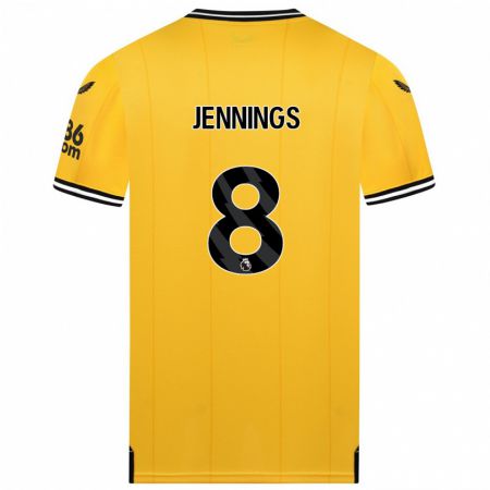 Kandiny Damen Shannie Jennings #8 Gelb Heimtrikot Trikot 2023/24 T-Shirt